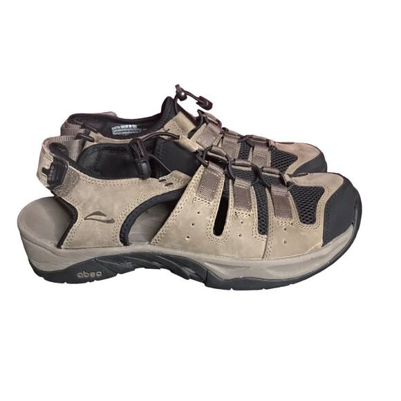 Abeo Men's Size 8 Tan and Black Sandals - Picture 2 of 13